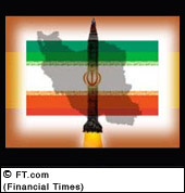 iran flag with missile