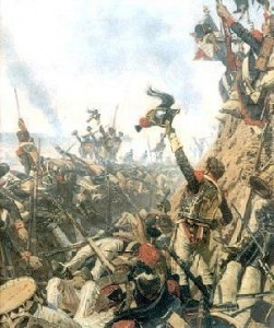 The Battle of Borodino was the bloodiest single-day clash of arms of the 19th century. It is estimated that in 12 hours of exceedingly violent combat up to 70,000 men were killed or wounded in a three-square mile area (and I may have been foolish enough in a past life to be caught in the cross-fire). Famous last words: "Beau feu!" (Good shot!)