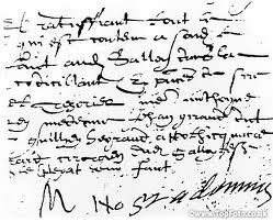 Chavigny's handwriting is signed off by the arthritic scrawl of Nostradamus.