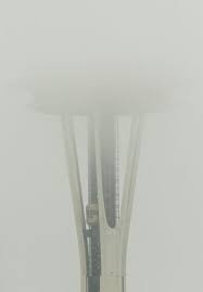 Seattle Space Needle in fog.