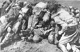 Russian dead on the Eastern Front. Nine million Soviet soldiers and 18 million civilians killed by the Nazis.