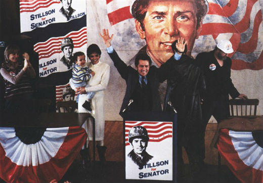 Greg Stillson played by Martin Sheen in "The Dead Zone", the movie adaptation of Steven King's classic novel. I strongly recommend you read it and see the movie. It just might become a prophecy in the works.