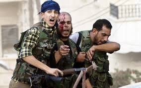 SyriaAleppo-3JihadisRunningWounded