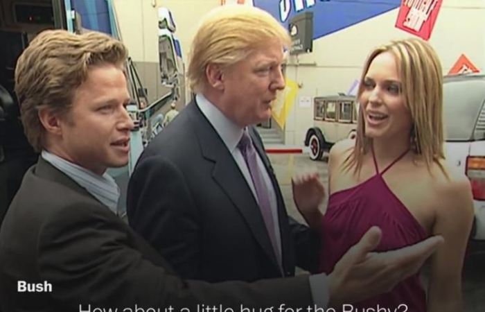 As the song goes, Billy Bush and Trump "get off the bus and forget about us" talking sexist macho man...