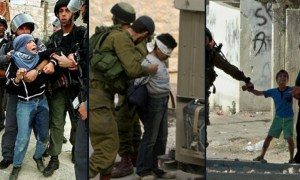 Arab Semite kids in the occupied West Bank being harassed and made prisoners of Jewish Israeli soliders. solders