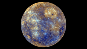 False color NASA photo of the Planet Mercury.