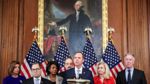 The Speaker of the House and the absolutely enthused Democratic House Judicial Committee Members. Source ©REUTERS Jonathan Ernst.