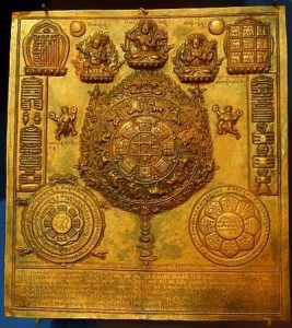 Tibetan Astrological Diagram in Copper, late-1800s.