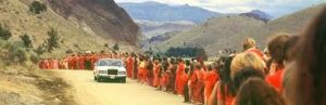 Osho during the daily “Drive-By” celebrations.