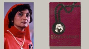 Sheela in her “Popessa” get-up. The second edition of the little book of “Rajneeshism.” 