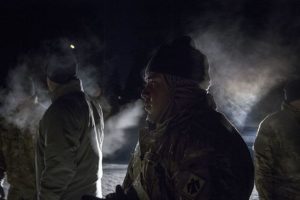 NATO is already “in country” training and updating the Ukrainian Army to integrate with NATO forces. An American Soldier with the 45th Infantry Brigade Combat Team waits in sub-zero temperatures for bags to be unloaded after arriving at the International Peacekeeping and Security Center (ISPC) near Yavoriv Ukraine on 10 January 2022. The 45th arrived in Ukraine on Jan. 9 for the first of two six-month rotations with the Joint Multinational Training Group-Ukraine. As part of the JMTG-U, the 45th will be working with their Ukrainian partners on the development of their training center and cadre at the ISPC.