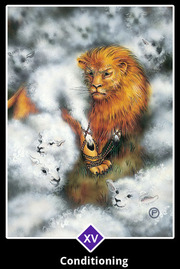Osho Zen Tarot Deck-Major Arcana Card XV, Conditioning. See Ma Deva Padma Web Site. And especially look at this Gallery of work.