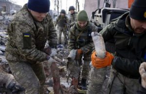 A huge explosion at a Ukrainian Army barracks outside of Mykoliev may have killed and wounded hundreds of soldiers. I saw photos of them far too gruesome to display here twisted together with steel and building debris piled in heaps! You can see in this picture how the force of the blast has plowed and seeded the ground mixed thick with the bodies of men. The Russians are beginning to use their hypersonic weapons now. This strike was from a Kalibr hypersonic cruise missile. A bad start for a week which I predict will end with many Ukrainian military disasters and defeats.