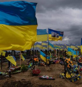 Cemeteries across Ukraine are overwhelmed with fresh graves. This is just one of hundreds of photos I have collected.