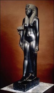 CleopatraVII-black-obsidian-statue-SRC--uploader Zerida at English Wikipedia, cc3.0
