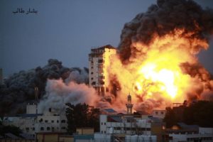 Gaza-2023-Sunburst-Explosion-side-of-Appartment
