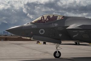 An Israeli F-35I Adir assigned to 140 Squadron, Nevatim Air Base, Israel taxis out for a mission during Red Flag-Nellis 23-2 at Nellis Air Force Base, Nevada, March 15, 2023. Red Flag is an opportunity to build on the success of JUNIPER OAK 23-2, JUNIPER FALCON, and additional combined exercises to enhance interoperability with Israel, strengthen bilateral cooperation, and improve capabilities in ways that enhance and promote regional stability and reinforce the United States’ enduring commitment to Israel’s security. (U.S. Air Force photo by William R. Lewis)