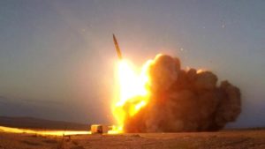 The moment Iran launched ballistic missiles towards Israel 13 April 2024-SRC-Mehrnews-cc0-1.0-universal-public-domain-dedication