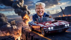 Trump-stars-and-striped-car-Las-Vegas-Armageddon